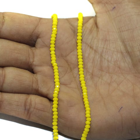 195+Pcs, 2mm Yellow Crystal Rondelle Faceted Beads 1String