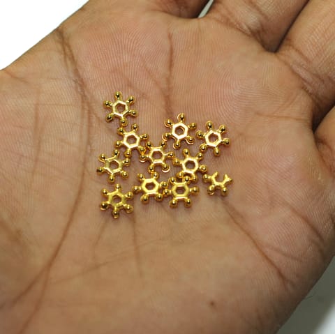 1050 Pcs, Acrylic CCB Chakri Spacer Beads Golden 7mm