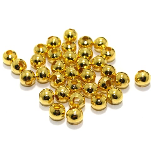 200 Pcs Golden Metal Balls Beads 5mm