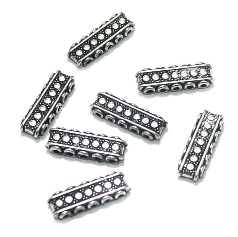 10 Pcs, 22x7mm German Silver Five Holes Spacer Beads