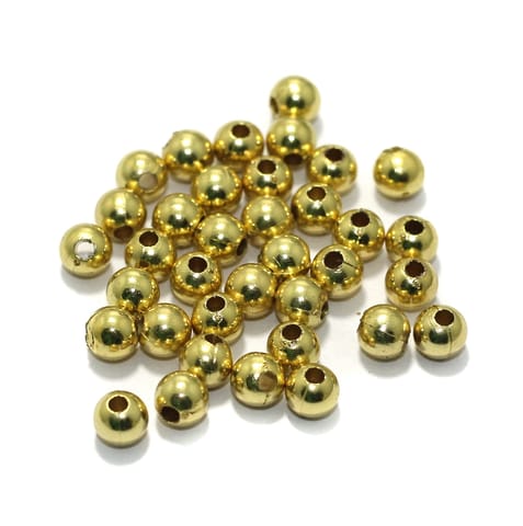 200 Pcs, 6mm Acrylic CCB Round Beads Golden