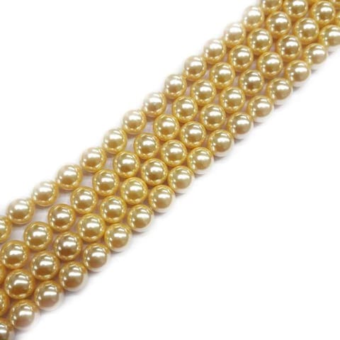1 String, 10mm Natural Freshwater Round Pearl Beads Ivory