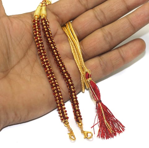 1 Pc, Metal Beads Pendant Dori Maroon