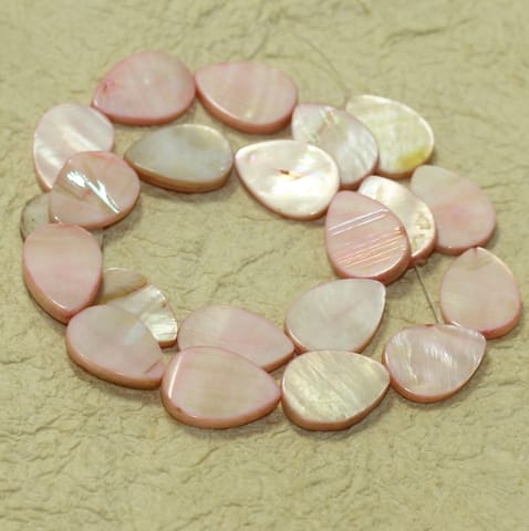 19x13mm Flat Drop Shell Beads Peach 1 String