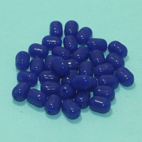 100 Pcs, 10x7mm Blue Acrylic Tumbled Beads