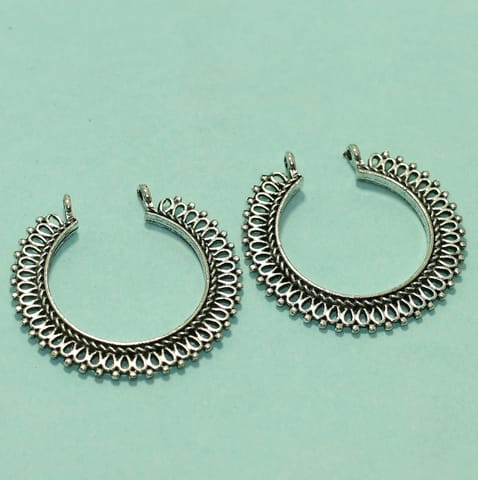 4 Pcs German Silver Earring Components 1.5 Inch