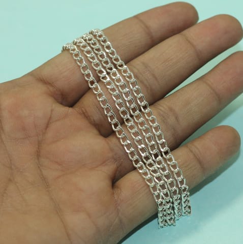 5 Mtrs, 5x3mm Metal Chain Silver