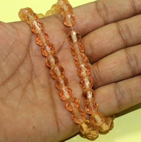 8mm Crystal Rondelle Faceted  Beads Peach 1 String