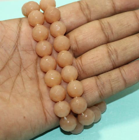 12mm Crystal Rondelle Faceted  Beads Peach 1 String