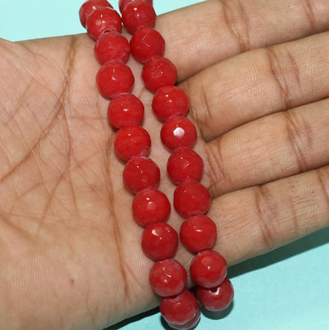 10mm Crystal Rondelle Faceted  Beads Maroon 1 String