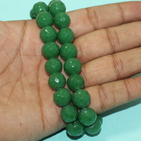 12mm Crystal Rondelle Faceted  Beads Green 1 String