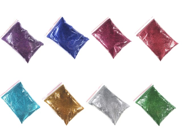 200 Gms, Resin Glitter Sparkle Powder 8 Colors Combo