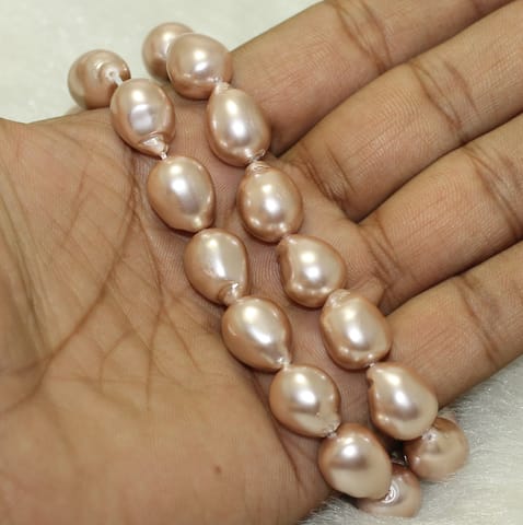 1 Strand, 14x12mm Violet Taiwan Baroque Drop Pearls Beads