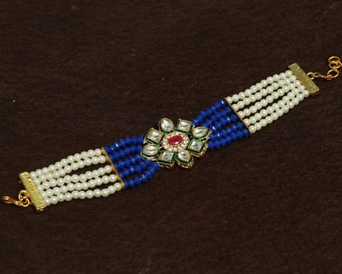 Kundan Work Acrylic Crystal Beads Bracelet