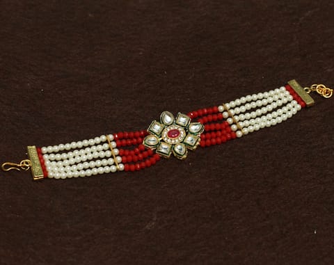 Kundan Work Acrylic Crystal Beads Bracelet