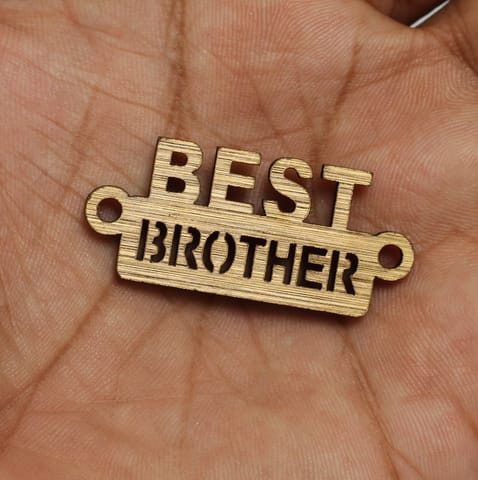 5 Pcs "Best Brother" Wooden Rakhi Charms connector