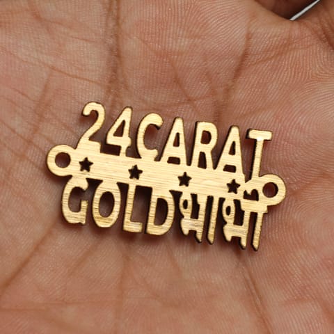 5 Pcs "24 Carat Gold Bhabhi" Wooden Rakhi Charms connector