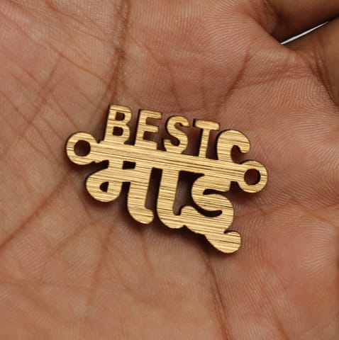 5 Pcs "Best Bhai" Wooden Rakhi Charms connector