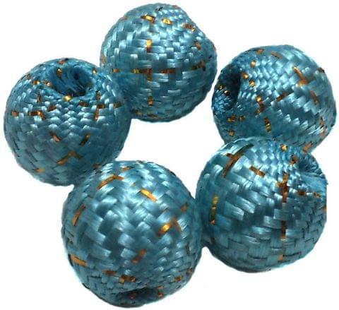 10 Crochet Round Beads Turquoise 22 mm