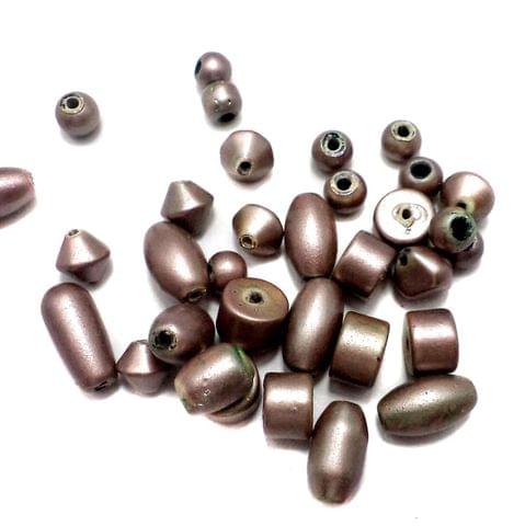 100+ Disco Beads Rosy Brown 6-20mm