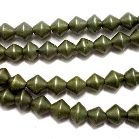 5 Strings Disco RONDELLE Beads Olive Green 8 mm