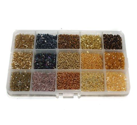 Jewellery Making Seed Beads Shades Of Earthy Color Tones Kit[15 Colors]