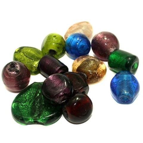Silver Foil Beads Assorted 10-24mm