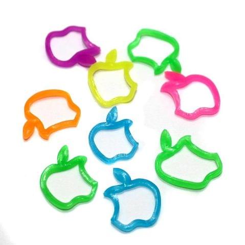400 Craft Rubber Apple Shape Assorted Color 16x12 mm
