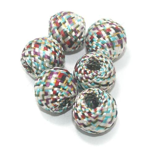 25 Pcs Crochet Round Beads Multi Color 19x17 mm
