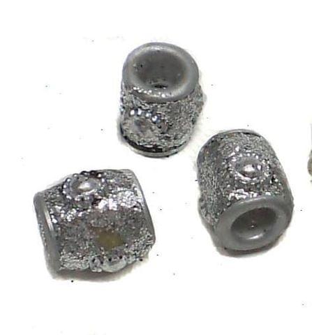 20 Pcs. Lac Round Tube Beads Silver 10mm
