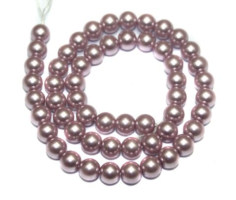 Faux Pearl Round Beads Pink 10mm, Pack of 1 Strings
