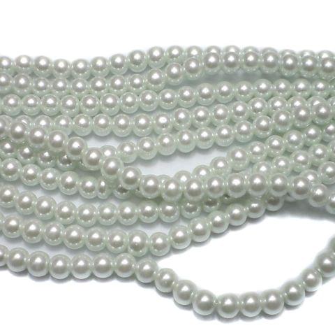 50+ Glass Pearl Round Beads White 8 mm