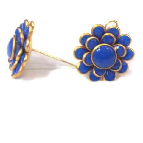 2 Pairs Double Layer PACCHI EARRING bLUE 20X20 mm