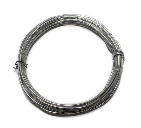 10 Mtrs Silver Plated Brass Craft Wire, 20 Gauge (0.90 mm)