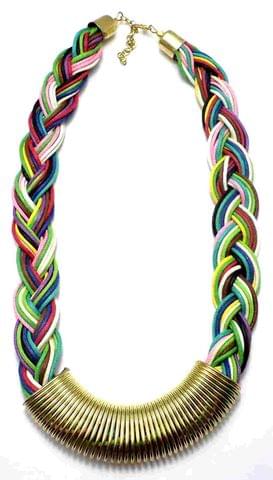 Cotton Cord Necklace For Girls Multicolor
