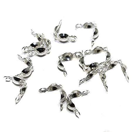 200 Pcs Silver Plated Clam Shell Ending, Size 3 mm