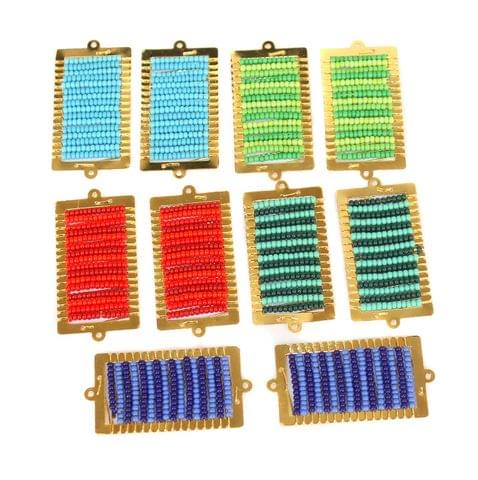 5 Pairs Miyuki Beads Square Connector and Earrings Components 42x24mm