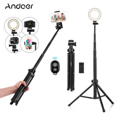 Andoer 1.5m/59in 2-in-1 Tripod Stand + Extendable Selfie