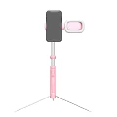 CYKE A17D One-piece Multi-function Bluetooth Selfie Stick for Mobile Phones under 6 inch, with Rechargeable Remote Control & Independent Fill Light & Tripod (Pink)