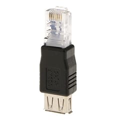 USB A Female F to Ethernet RJ45 Male Router Adapter Plug Socket LAN Network