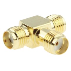 Gold Plated SMA Female to 2 SMA Female Adapter (Gold)