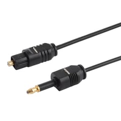 TOSLink Male to 3.5mm Male Digital Optical Audio Cable, Length: 0.8m, OD: 2.2mm (Black)