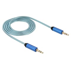 3.5mm Male to Male Plug Jack Stereo Color Mesh Audio AUX Cable for iPhone, iPad, Samsung, MP3, MP4, Sound Card, TV, radio-recorder, etc  Cable Length: about 1m (Blue)