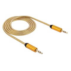 3.5mm Male to Male Plug Jack Stereo Color Mesh Audio AUX Cable for iPhone, iPad, Samsung, MP3, MP4, Sound Card, TV, radio-recorder, etc  Cable Length: about 1m (Yellow)