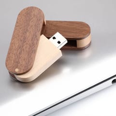 USB 2.0 Flash Drive Maple Wooden Swivel Shaped Pen Drive Memory Stick 128M