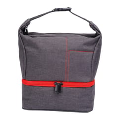 Portable Carry Case/Pouch/Bag Universal For SLR Camera w/ Strap Gray+Red