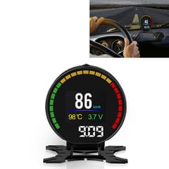 Car Head Up Display  Fuel Consumption Speed OBDII with Accurate Speed Display & 4-section Speed Warning (Black)