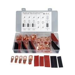44 PCS AWG T2 Copper Heavy-duty Cold-pressed Wire Terminals with Heat Shrinkable Tube