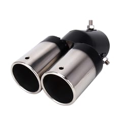 Universal Car Styling Stainless Steel Curved Double Outlets Exhaust Tail Muffler Tip Pipe
