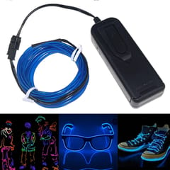 YouOKLight Neon EL Cold Round Flexible Strip Light with 3V Battery Box for Dance Party Car Decoration, Length: 3m
